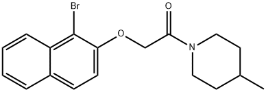 1-{[(1-bromo-2-naphthyl)oxy]acetyl}-4-methylpiperidine 化学構造式