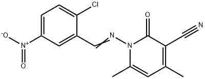 349475-51-0 1-({2-chloro-5-nitrobenzylidene}amino)-4,6-dimethyl-2-oxo-1,2-dihydro-3-pyridinecarbonitrile