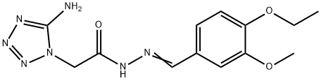 2-(5-amino-1H-tetraazol-1-yl)-N'-(4-ethoxy-3-methoxybenzylidene)acetohydrazide Struktur