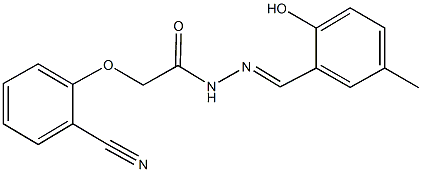 2-(2-cyanophenoxy)-N'-(2-hydroxy-5-methylbenzylidene)acetohydrazide 结构式