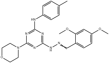 2,4-dimethoxybenzaldehyde [4-(4-morpholinyl)-6-(4-toluidino)-1,3,5-triazin-2-yl]hydrazone 结构式