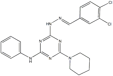 3,4-dichlorobenzaldehyde [4-anilino-6-(1-piperidinyl)-1,3,5-triazin-2-yl]hydrazone Structure