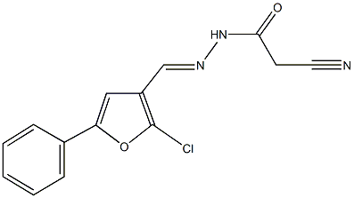 N'-[(2-chloro-5-phenyl-3-furyl)methylene]-2-cyanoacetohydrazide Structure