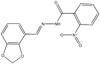 N'-(1,3-benzodioxol-4-ylmethylene)-2-nitrobenzohydrazide 化学構造式