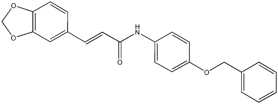 3-(1,3-benzodioxol-5-yl)-N-[4-(benzyloxy)phenyl]acrylamide 结构式