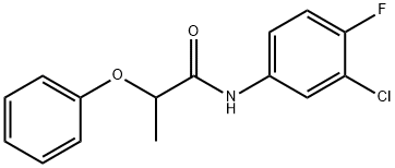 N-(3-chloro-4-fluorophenyl)-2-phenoxypropanamide,349579-29-9,结构式