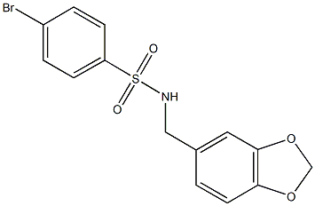 N-(1,3-benzodioxol-5-ylmethyl)-4-bromobenzenesulfonamide,349614-59-1,结构式