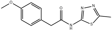 2-(4-methoxyphenyl)-N-(5-methyl-1,3,4-thiadiazol-2-yl)acetamide 化学構造式