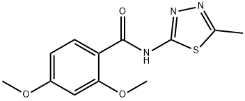 2,4-dimethoxy-N-(5-methyl-1,3,4-thiadiazol-2-yl)benzamide 结构式