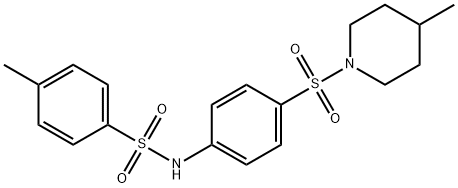 4-methyl-N-{4-[(4-methylpiperidin-1-yl)sulfonyl]phenyl}benzenesulfonamide 结构式