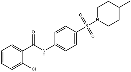 349620-84-4 2-chloro-N-{4-[(4-methyl-1-piperidinyl)sulfonyl]phenyl}benzamide