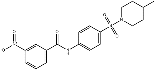 3-nitro-N-{4-[(4-methylpiperidin-1-yl)sulfonyl]phenyl}benzamide 结构式