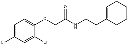 N-(2-cyclohex-1-en-1-ylethyl)-2-(2,4-dichlorophenoxy)acetamide 化学構造式