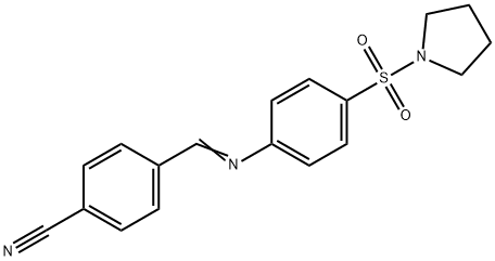 4-({[4-(1-pyrrolidinylsulfonyl)phenyl]imino}methyl)benzonitrile Struktur
