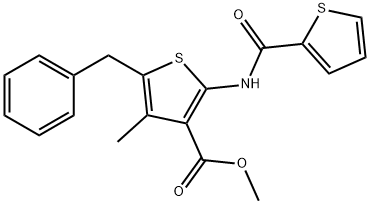 methyl 5-benzyl-4-methyl-2-[(2-thienylcarbonyl)amino]-3-thiophenecarboxylate Structure