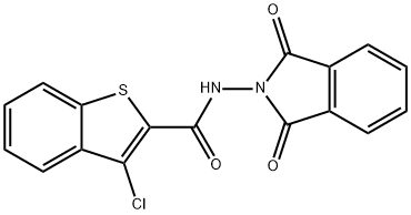 3-chloro-N-(1,3-dioxo-1,3-dihydro-2H-isoindol-2-yl)-1-benzothiophene-2-carboxamide,349643-79-4,结构式