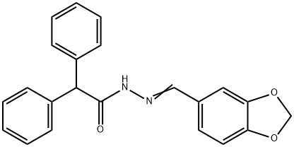 N'-(1,3-benzodioxol-5-ylmethylene)-2,2-diphenylacetohydrazide Struktur