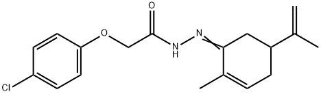 2-(4-chlorophenoxy)-N'-(5-isopropenyl-2-methyl-2-cyclohexen-1-ylidene)acetohydrazide Structure
