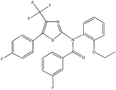 N-(2-ethoxyphenyl)-3-fluoro-N-[5-(4-fluorophenyl)-4-(trifluoromethyl)-1,3-thiazol-2-yl]benzamide Structure