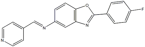 N-[2-(4-fluorophenyl)-1,3-benzoxazol-5-yl]-N-(4-pyridinylmethylene)amine Structure