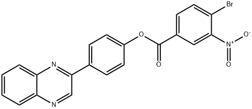 4-(2-quinoxalinyl)phenyl 4-bromo-3-nitrobenzoate 结构式