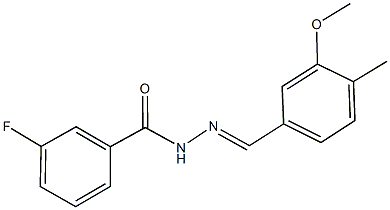 3-fluoro-N'-(3-methoxy-4-methylbenzylidene)benzohydrazide Struktur