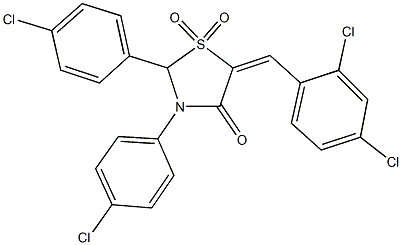 349654-01-9 2,3-bis(4-chlorophenyl)-5-(2,4-dichlorobenzylidene)-1,3-thiazolidin-4-one 1,1-dioxide