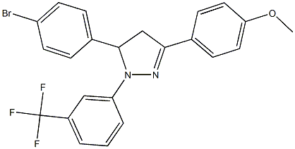 5-(4-bromophenyl)-3-(4-methoxyphenyl)-1-[3-(trifluoromethyl)phenyl]-4,5-dihydro-1H-pyrazole Structure