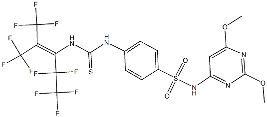 349654-14-4 N-(2,6-dimethoxy-4-pyrimidinyl)-4-[({[3,3,3-trifluoro-1-(1,1,2,2,2-pentafluoroethyl)-2-(trifluoromethyl)-1-propenyl]amino}carbothioyl)amino]benzenesulfonamide