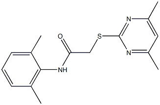 N-(2,6-dimethylphenyl)-2-[(4,6-dimethyl-2-pyrimidinyl)sulfanyl]acetamide,350024-85-0,结构式