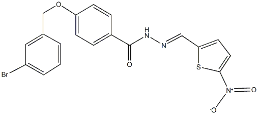 4-[(3-bromobenzyl)oxy]-N'-({5-nitro-2-thienyl}methylene)benzohydrazide 结构式