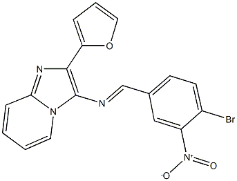 3-({4-bromo-3-nitrobenzylidene}amino)-2-(2-furyl)imidazo[1,2-a]pyridine Struktur