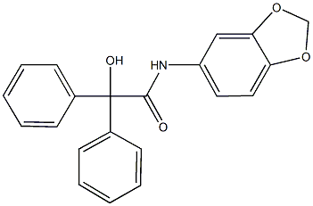 N-(1,3-benzodioxol-5-yl)-2-hydroxy-2,2-diphenylacetamide Struktur