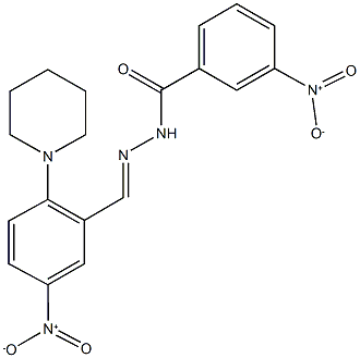 3-nitro-N'-[5-nitro-2-(1-piperidinyl)benzylidene]benzohydrazide,350476-22-1,结构式