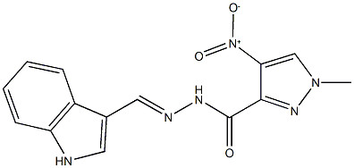 4-nitro-N'-(1H-indol-3-ylmethylene)-1-methyl-1H-pyrazole-3-carbohydrazide Struktur