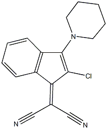 2-[2-chloro-3-(1-piperidinyl)-1H-inden-1-ylidene]malononitrile 化学構造式