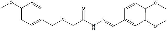 N'-(3,4-dimethoxybenzylidene)-2-[(4-methoxybenzyl)sulfanyl]acetohydrazide Struktur