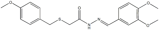 N'-(3,4-dimethoxybenzylidene)-2-[(4-methoxybenzyl)sulfanyl]acetohydrazide 化学構造式