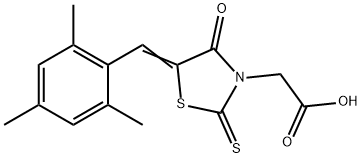 [5-(mesitylmethylene)-4-oxo-2-thioxo-1,3-thiazolidin-3-yl]acetic acid,350492-96-5,结构式