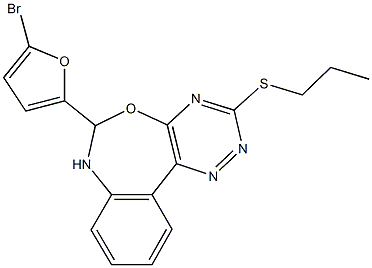 6-(5-bromo-2-furyl)-3-(propylsulfanyl)-6,7-dihydro[1,2,4]triazino[5,6-d][3,1]benzoxazepine 化学構造式
