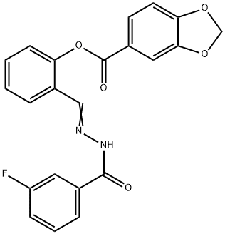 2-[2-(3-fluorobenzoyl)carbohydrazonoyl]phenyl 1,3-benzodioxole-5-carboxylate,350503-87-6,结构式