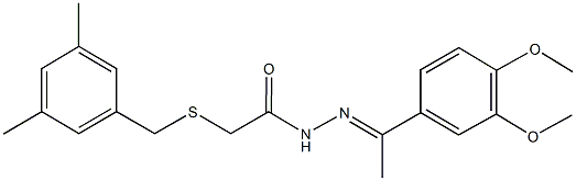 N'-[1-(3,4-dimethoxyphenyl)ethylidene]-2-[(3,5-dimethylbenzyl)sulfanyl]acetohydrazide Structure