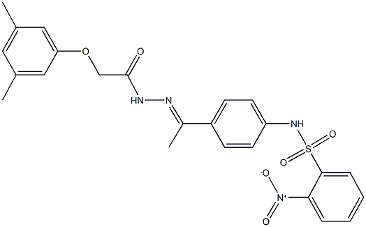 N-(4-{N-[(3,5-dimethylphenoxy)acetyl]ethanehydrazonoyl}phenyl)-2-nitrobenzenesulfonamide,350509-74-9,结构式