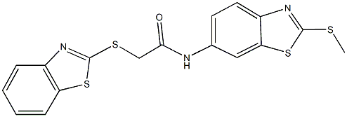 2-(1,3-benzothiazol-2-ylsulfanyl)-N-[2-(methylsulfanyl)-1,3-benzothiazol-6-yl]acetamide|