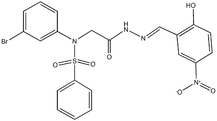 N-(3-bromophenyl)-N-[2-(2-{2-hydroxy-5-nitrobenzylidene}hydrazino)-2-oxoethyl]benzenesulfonamide Struktur