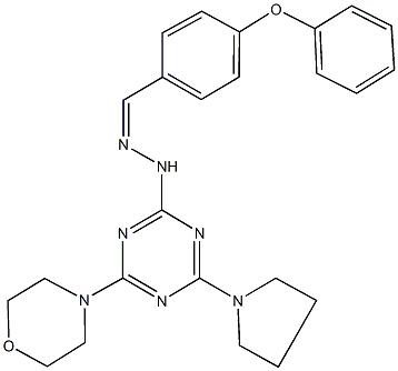 4-phenoxybenzaldehyde [4-(4-morpholinyl)-6-(1-pyrrolidinyl)-1,3,5-triazin-2-yl]hydrazone 结构式
