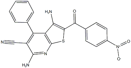 3,6-diamino-2-(4-nitrobenzoyl)-4-phenylthieno[2,3-b]pyridine-5-carbonitrile,350609-40-4,结构式