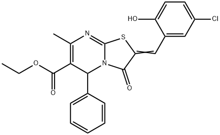 ethyl 2-(5-chloro-2-hydroxybenzylidene)-7-methyl-3-oxo-5-phenyl-2,3-dihydro-5H-[1,3]thiazolo[3,2-a]pyrimidine-6-carboxylate Structure