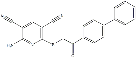 2-amino-6-[(2-[1,1'-biphenyl]-4-yl-2-oxoethyl)sulfanyl]pyridine-3,5-dicarbonitrile,350612-60-1,结构式