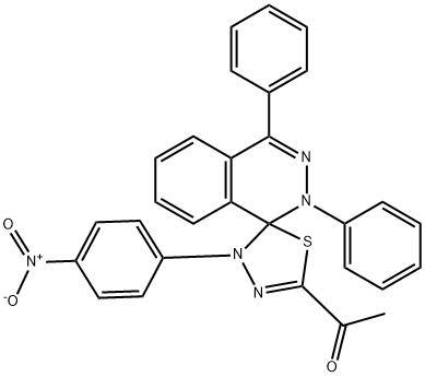 1-[4'-(4-nitrophenyl)-2,4-diphenyl-1,2,4',5'-tetrahydrospiro(phthalazine-1,5'-[1,3,4]-thiadiazole)-2'-yl]ethanone Structure